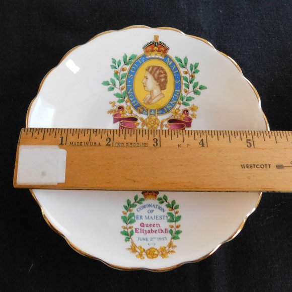 1953 Queen Elizabeth II Coronation Crested Portrait Rosina Bone China Cup Saucer - Picture 3 of 9